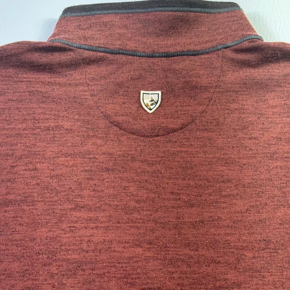 Kuhl Ryzer 1/4 Zip Pullover Mens L Burgundy Heather Thumbholes Hiking 3112 Gorp